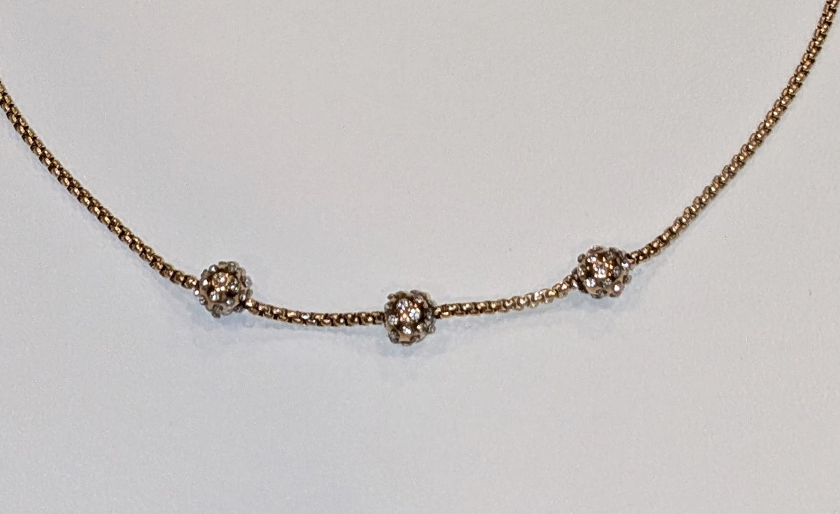Triple Ball Bling Necklace