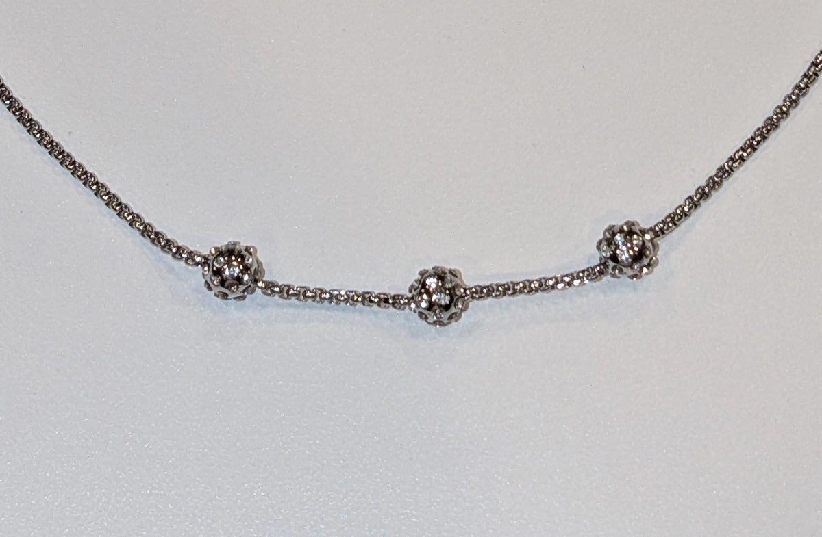 Triple Ball Bling Necklace